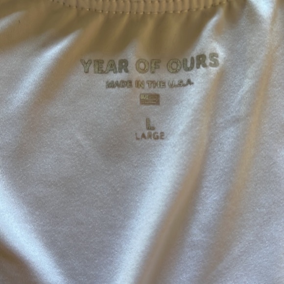 Year of Ours Set Sports Bra Tank and Bike Boxer Shorts Size Large Orange Ribbed - Picture 9 of 10